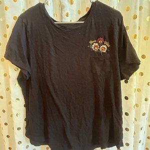 Black tee shirt with pocket